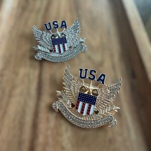 ❤️🤍💙USA Eagle Rhinestone Brooch